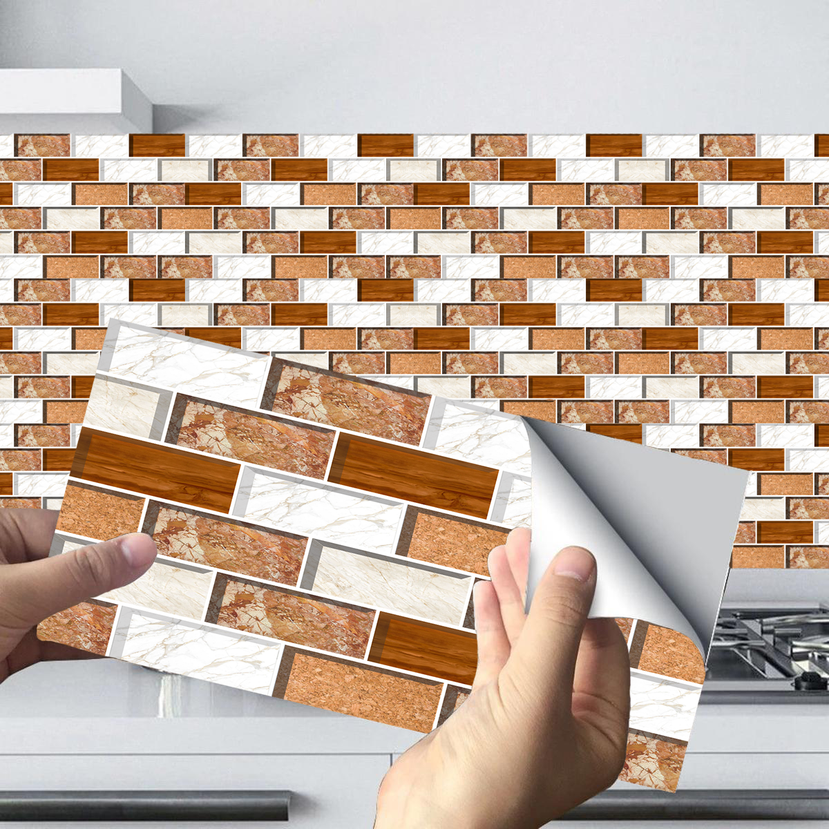 Brown Mosaic Tile Stickers