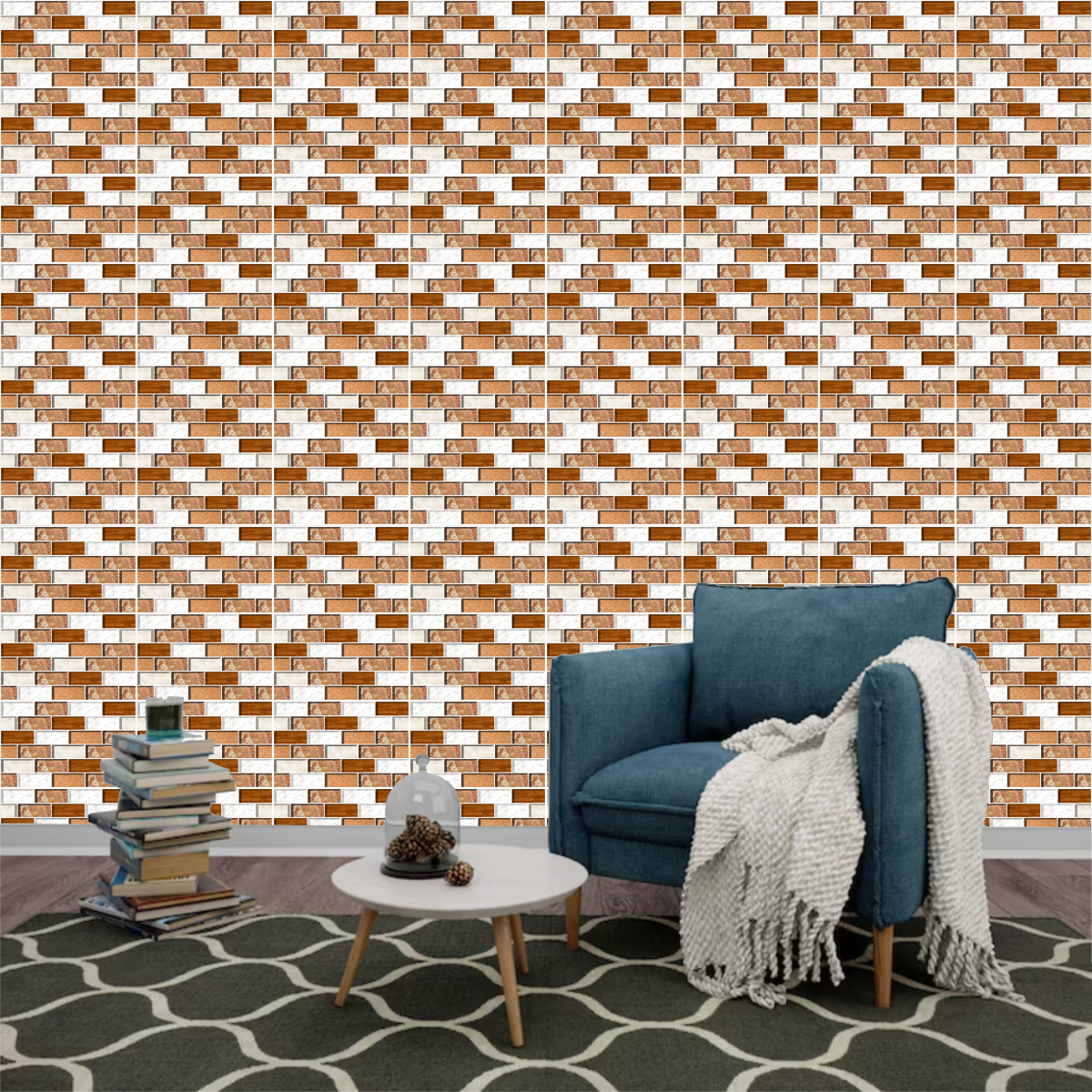 Brown Mosaic Tile Stickers
