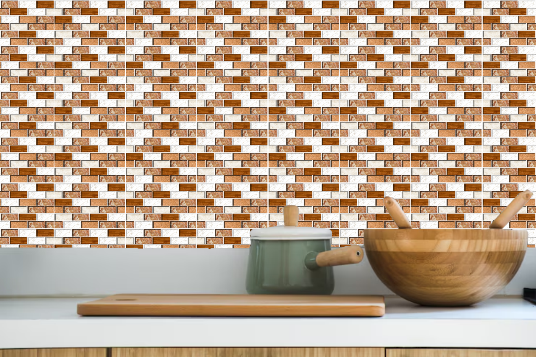 Brown Mosaic Tile Stickers