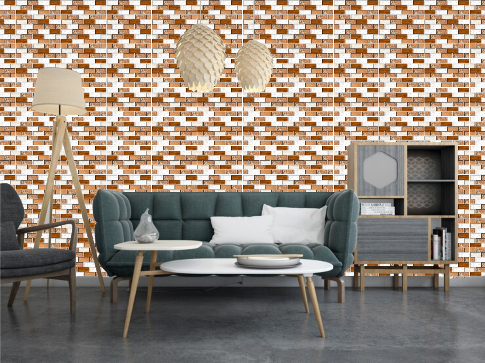 Brown Mosaic Tile Stickers
