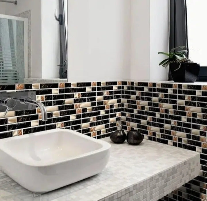 Colorful Black Mosaic Tile Stickers