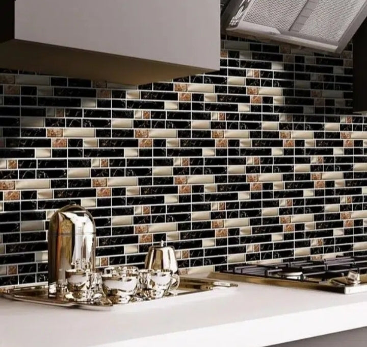 Colorful Black Mosaic Tile Stickers