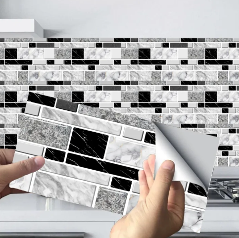 White And Black Tile Stickers