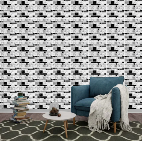 White And Black Tile Stickers