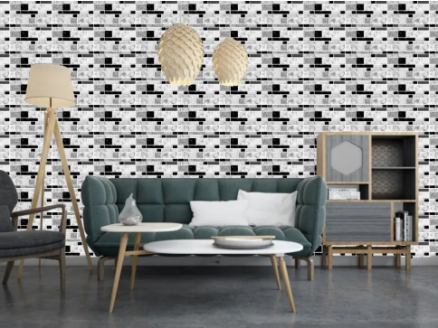 White And Black Tile Stickers