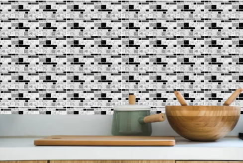 White And Black Tile Stickers