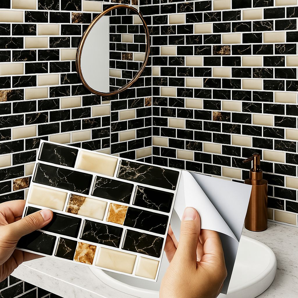 Colorful Black Mosaic Tile Stickers