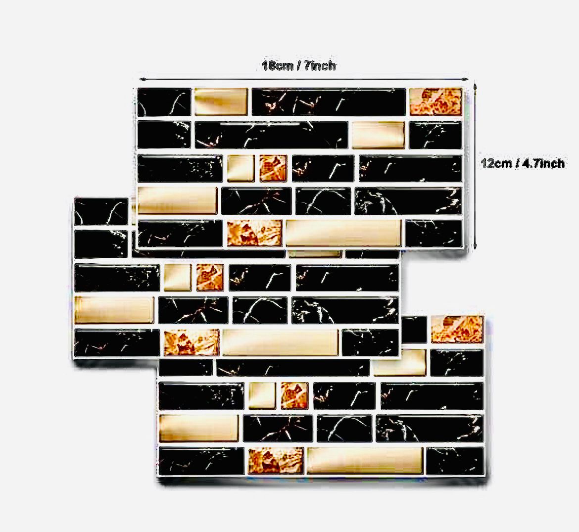 Colorful Black Mosaic Tile Stickers