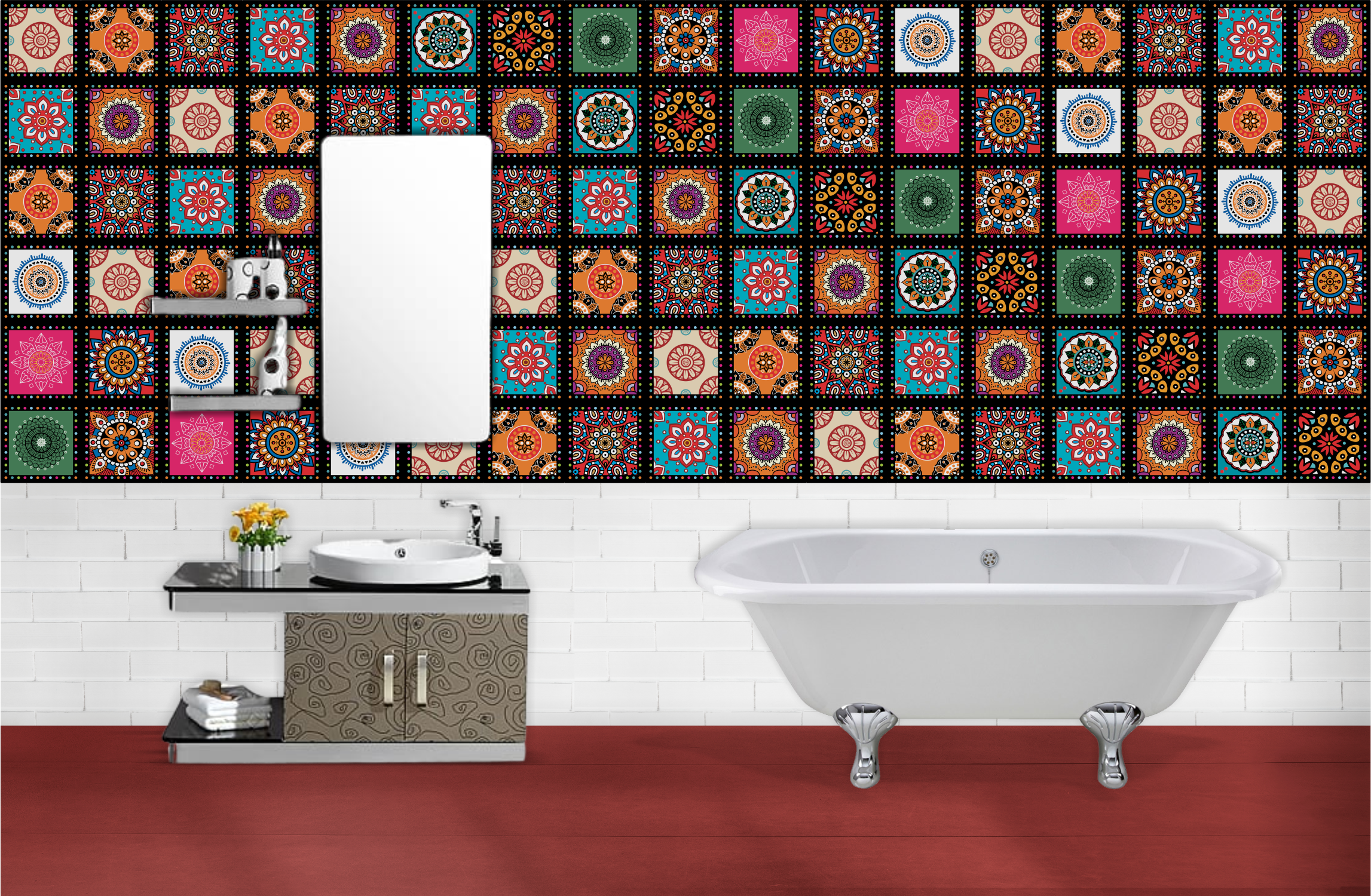 Colourful Tile Stickers for Home Decor